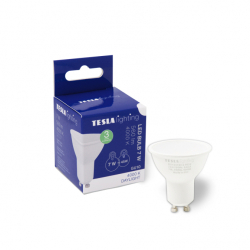 LED žárovka Tesla GU10, 7W, 230V, 560lm, 25 000h, 4000K denní bílá, 110st