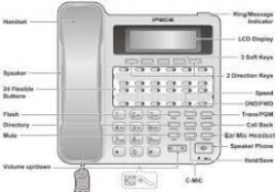 Telefon digitální E-LG LDP-9224D, 3-řád. displej, 24 progr. tl., černý